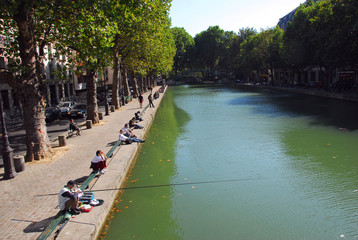 p&ecirc;cheurs du canal saint Martin