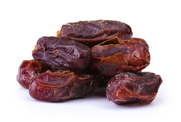 delicious dried dates isolated on white
