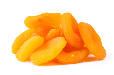delicious dried apricots isolated on white