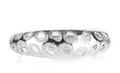 Beautiful silver bracelet isolated on white
