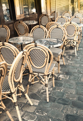 Street view of a coffee terrace