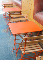 Street view of a coffee terrace
