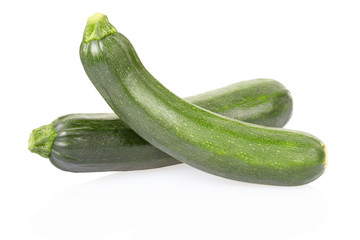 Fresh zucchini on white, clipping path included
