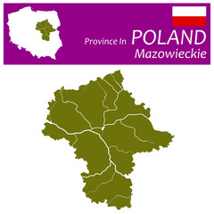 Naklejka premium Mazowieckie Województwo Province In Poland