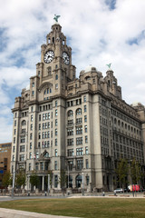 Fototapeta na wymiar The Royal Liver Building on the Pierhead at Liverpool, UK