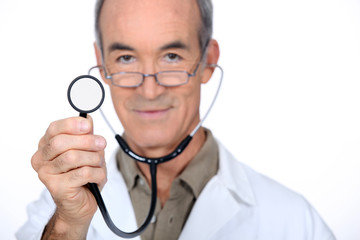Male doctor with stethoscope