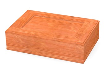 3d render of wooden box
