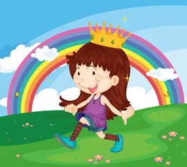 Abwaschbare Fototapete Regenbogen Cartoon-Abbildung