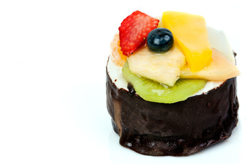 beautiful chocolate cake with fresh berry