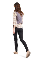back view of going woman