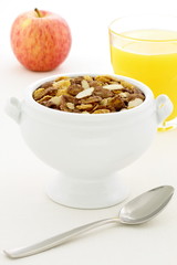 delicious healthy chocolate muesli or granola