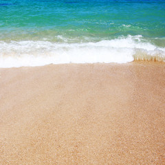 Beautiful beach with sea waves