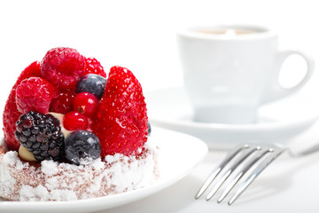 Cake with Berries over white