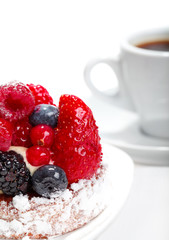 Cake with Berries over white