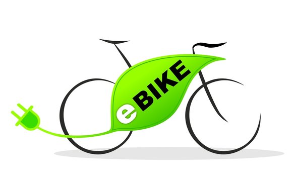 green e-bike logo on white background clip art preview