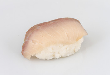 Fototapeta na wymiar closeup of a young yellow-tail sushi