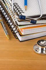 medical stethoscope with notebook