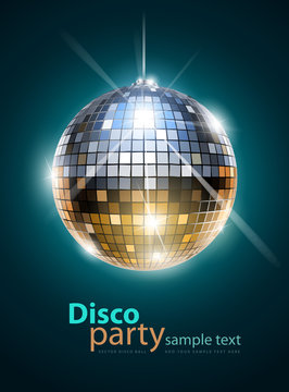 Mirror Disco Ball Vector Illustration EPS10. Transparent