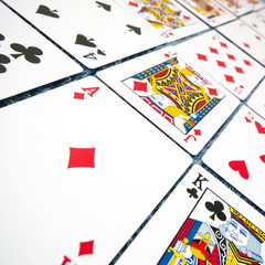 playing card number in a pile