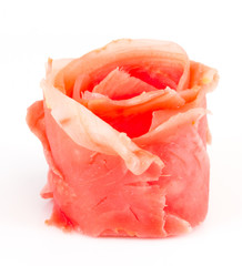 Marinated Ginger Isolated on White Background