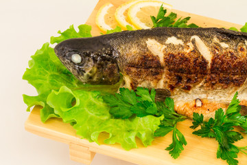 Roasted striped sea bass