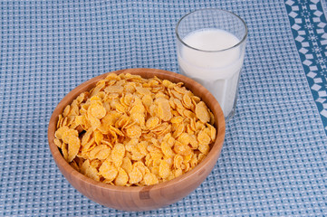 flakes and a glass of milk