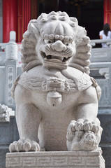 Lion statue outside Buddhist temple