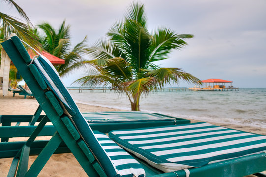 A Beach Chair on the Coast of Belize
