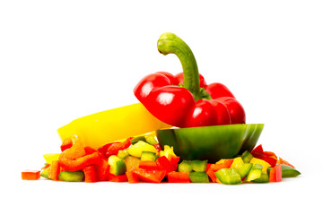 Slices of pepper