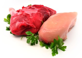 Carne de ternera y pollo