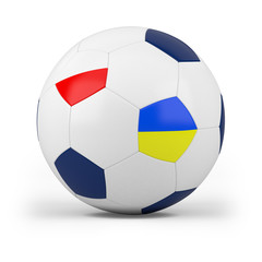 Naklejka premium football with polish and ukrainian flag