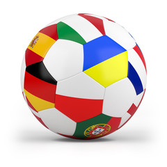Fototapeta premium football with european flags