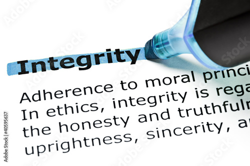 Dictionary Definition Of The Word Integrity Highlighted In Blue Wall Mural Ivelin Radkov
