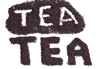 black tea on a white background