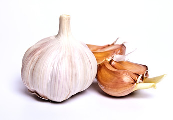 garlic on a white background