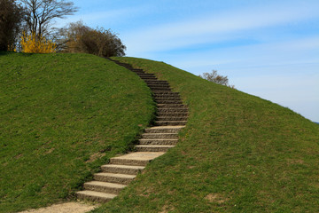 Fototapeta na wymiar Strome schody w Linz Castle Park