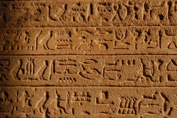 Fotobehang Ancient Egyptian Hieroglyphs © tracingtea