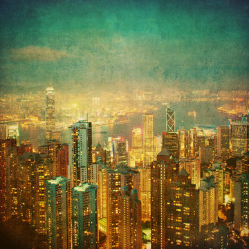 Vintage Image Of Hong Kong