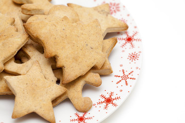 gingerbread cookies on a christmas plate