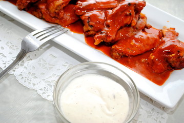 Appetizing Plate of Hot Wings