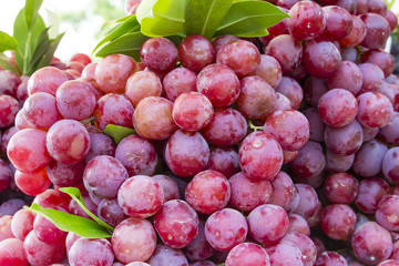 Grapes on market stand