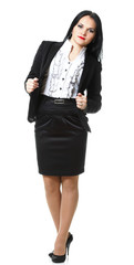 Full length portrait modern business woman