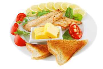 roast salmon and butter