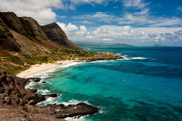 Scenic view of Makapu Beach in Hawaii