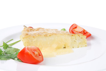 food : cheese casserole piece
