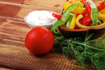 peppers on wood