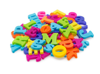 Obraz premium Colorful assorted letters, isolated.