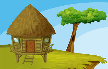 Obraz na płótnie Canvas Cartoon hut