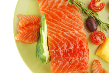 served fresh smoked salmon fillet