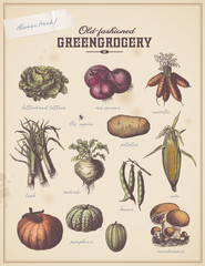 vintage greengrocer's placard with different vegetables (2) © Anja Kaiser